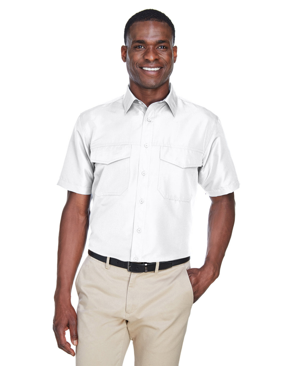 B5) M580 Harriton Men's Key West Short-Sleeve Performance Staff Shirt - SHEARCORE