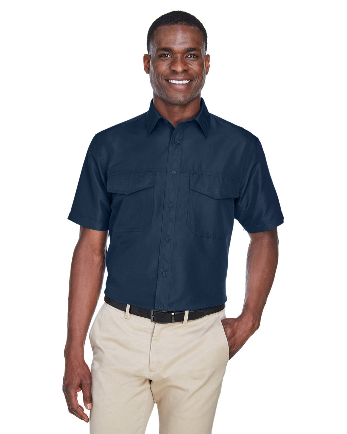 B5) M580 Harriton Men's Key West Short-Sleeve Performance Staff Shirt - CONNECT WORK TOOLS