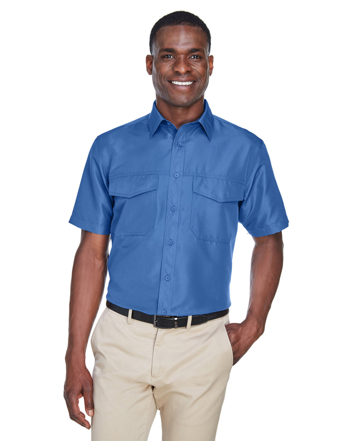 B5) M580 Harriton Men's Key West Short-Sleeve Performance Staff Shirt - EXODUS GLOBAL